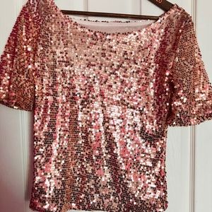 Rose gold sequin shirt